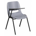 Tablet Arm Chair, Right Hand Flip-Up, Gray, 21" W, 25.5" L, 32" H, Gray