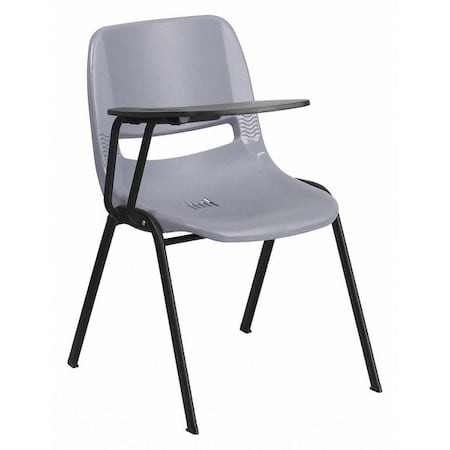 Tablet Arm Chair, Right Hand Flip-Up, Gray, 21" W, 25.5" L, 32" H, Gray