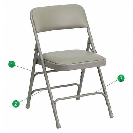 Vinyl Folding Chair, Gray