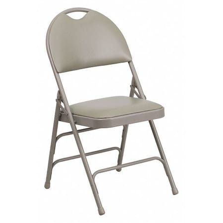 Vinyl Folding Chair, Gray