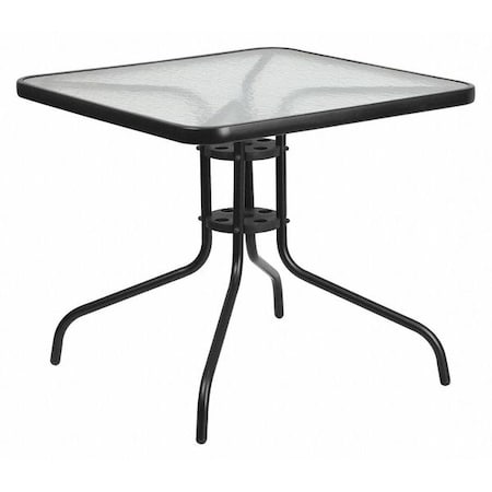 Barker 31.5'' Square Tempered Glass Metal Table