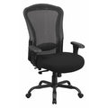 Contemporary Chair High Back, 24/7 Use, 400 lb. Capacity, Blk, Adjustable Arms, 20" to 23" Height