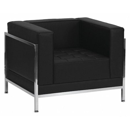 Hercules Imagination Chair, Black Back, 35 in W 28-3/4" L 27-1/4" H, Track, Leather Seat