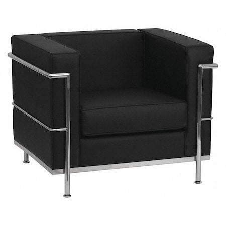 Hercules Regal Chair, Black Back, 35 in W 28-1/2" L 27-1/2" H, Straight, Leather Seat