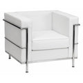 Hercules Regal Chair, White Back, 35 in W 28-1/2" L 27-1/2" H, Straight, Leather Seat