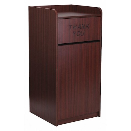 36 gal. Laminate Trash Can, Mahogany