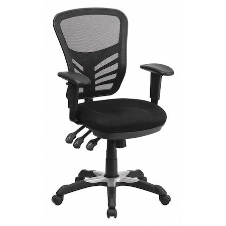 Mid-Back Black Mesh Swivel Ergonomic Office Chair with Adjustable Arms