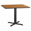 Square Natural Laminate Table, Laminate Top, Wood Grain