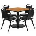 Square Natural Laminate Table, Laminate Top, Wood Grain