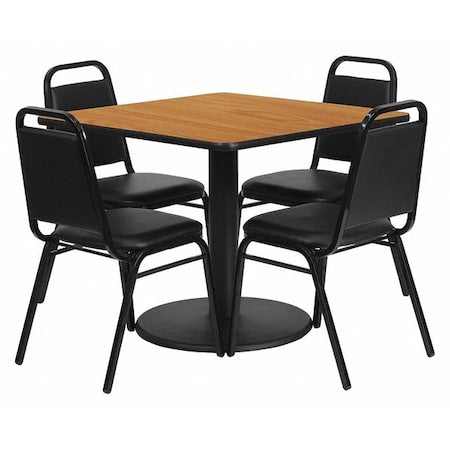Square Natural Laminate Table, Laminate Top, Wood Grain