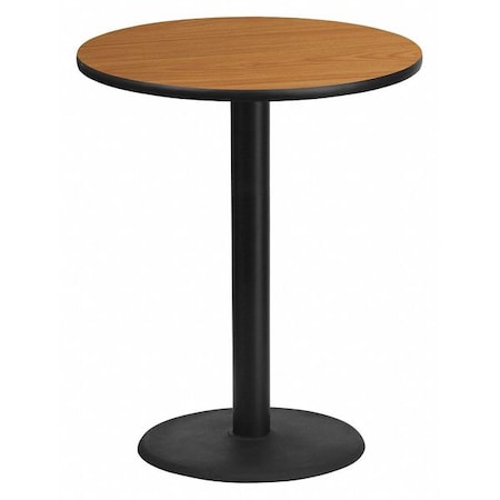 Round Natural Laminate Table, Laminate Top, Wood Grain