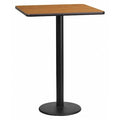 Square Natural Laminate Table, Laminate Top, Wood Grain
