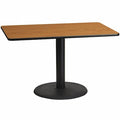 Rectangle Ntural Lam Table, Rect w/Rnd Base, 30"x48", Laminate Top, Wood Grain
