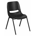 Stack Chair, Plastic, Black, 32" H