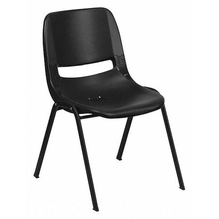 Stack Chair, Plastic, Black, 32" H