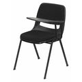 Left Handed Tablet Arm Chair, Plastic, Blk, 21" W, 25.5" L, 32" H, Black