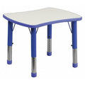 Rectangle Preschool Table, Bl, 21.875" W x 26.625" L, Plastic, Steel, Blue