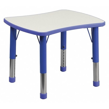 Rectangle Preschool Table, Bl, 21.875" W x 26.625" L, Plastic, Steel, Blue