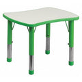 Rectangle Preschool Table, Green, 21-7/8"x26-5/8", Plastic, Steel, Green