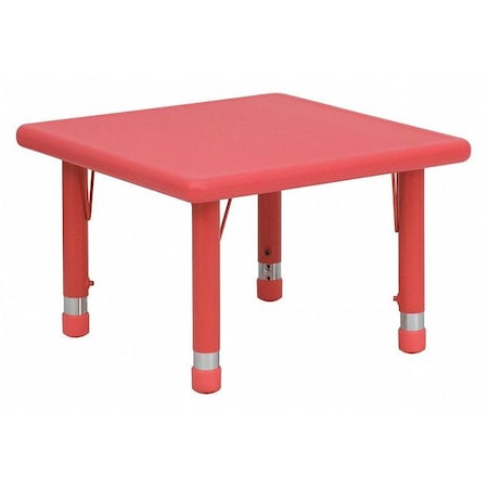 Square Activity Table, Plastic, Steel, Red