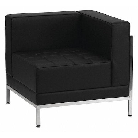 Hercules Imagination Chair, Black Back, 28-1/2 in W 28-1/2" L 27-1/2" H, Leather Seat
