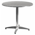 Round Table, Round, Aluminum, 31.5", Aluminum, Plastic, Stainless Steel, Grey