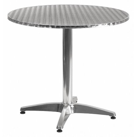 Round Table, Round, Aluminum, 31.5", Aluminum, Plastic, Stainless Steel, Grey