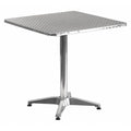 Square Table, Square, Aluminum, 27.5", 27.5 W, 27.5 L, 27.5 H, Aluminum, Plastic, Stainless Steel