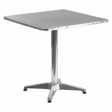 Square Table, Square, Aluminum, 27.5", 27.5 W, 27.5 L, 27.5 H, Aluminum, Plastic, Stainless Steel