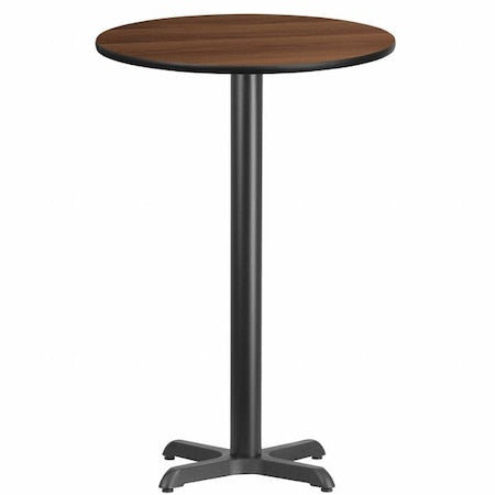 Round Walnut Table Top, Round w/X-Base, 24", 24" W, 24" L, 43.125" H, Walnut