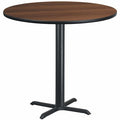 Round Walnut Table Top, Round w/X-Base, 42", Laminate Top, Wood Grain