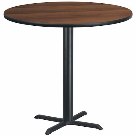 Round Walnut Table Top, Round w/X-Base, 42", Laminate Top, Wood Grain