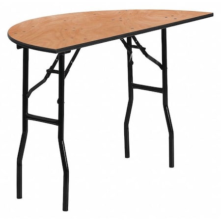 Half Round Folding Table, Wood Top, Wood Grain