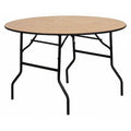 Round Folding Table, Wood Top, Wood Grain