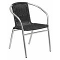 Contemporary Restaurant Stack Chair, Aluminum and Black Seat, Black Back, 21.75 W 22" L 29 H