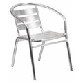 Contemporary Restaurant Stack Chair, Aluminum Seat, Gray Back, 22 W 24" L 29 H, Integrated