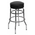 30.25"H Chrome Stool w/Black Seat