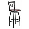 Swivel Batstool, X Back, Mahogany Seat