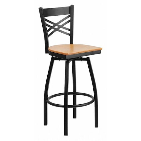 Swivel Batstool, X Back, Natural Seat