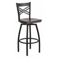 Swivel Batstool, X Back, Walnut Seat