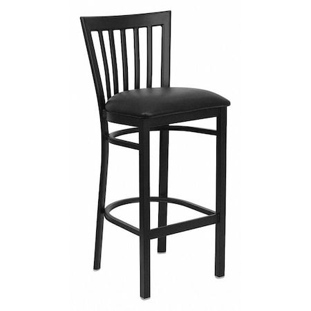 Restaurant Stool, School Back, Blk Seat