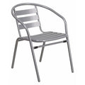 Contemporary Restaurant Stack Chair, Silver Seat, Gray Back, 21.5 W 24" L 28.5 H, Integrated