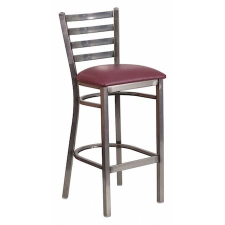 Barstool, Ladder Back, Clr w/Burgundy Sea