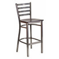 Barstool, Ladder Back, Clr w/Walnut Seat