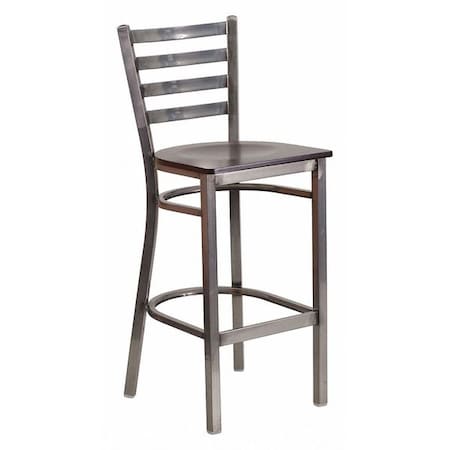 Barstool, Ladder Back, Clr w/Walnut Seat