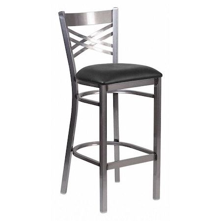 Restaurant Barstool, Metal X Bck, Blk Vny