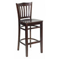 Wood Barstool, Walnut, Vertical Slat Back
