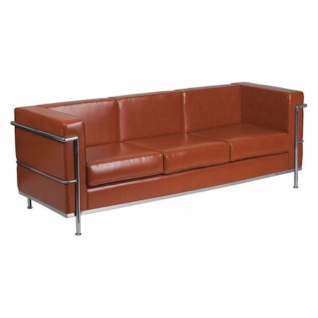 Cognac Leather Sofa, 28-1/2"" x 27-1/2