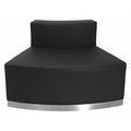 Hercules Alon Convex Chair, Black Back, 41-1/2 in W 25-1/4" L 27" H, No Arms, Leather Seat