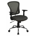 Task Chair, 18" to 22", Fixed Arms, Dark Gray
